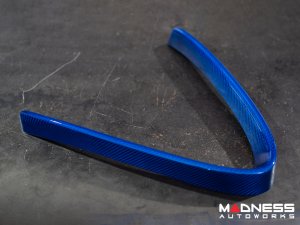Alfa Romeo Giulia Front V Shield Grill Frame + Emblem Frame Kit - Carbon Fiber - Blue Candy